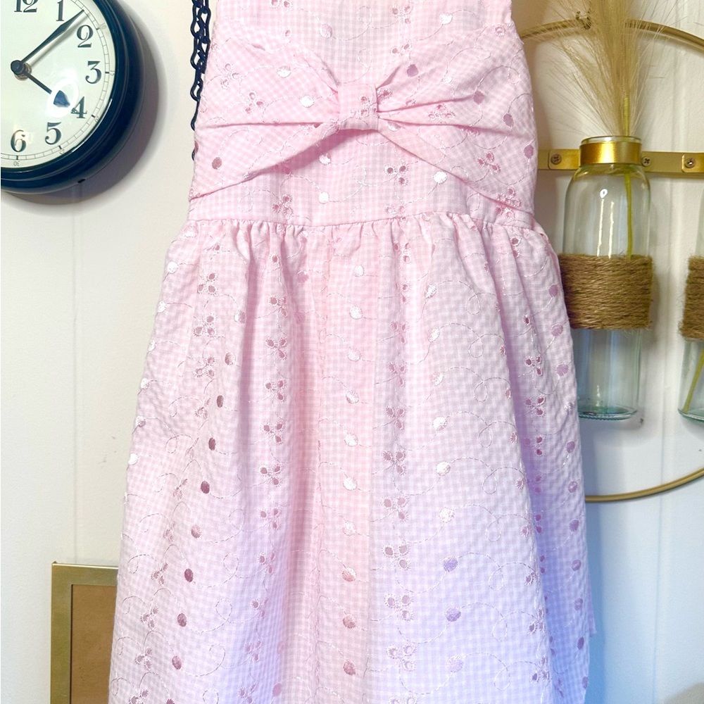 Charming Pink Bow Kids Dress